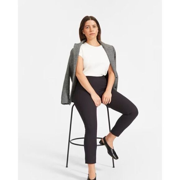 Everlane Womens The Curvy Side-Zip Work Pant Sz 16 Stretch Cotton Black - Picture 3 of 8